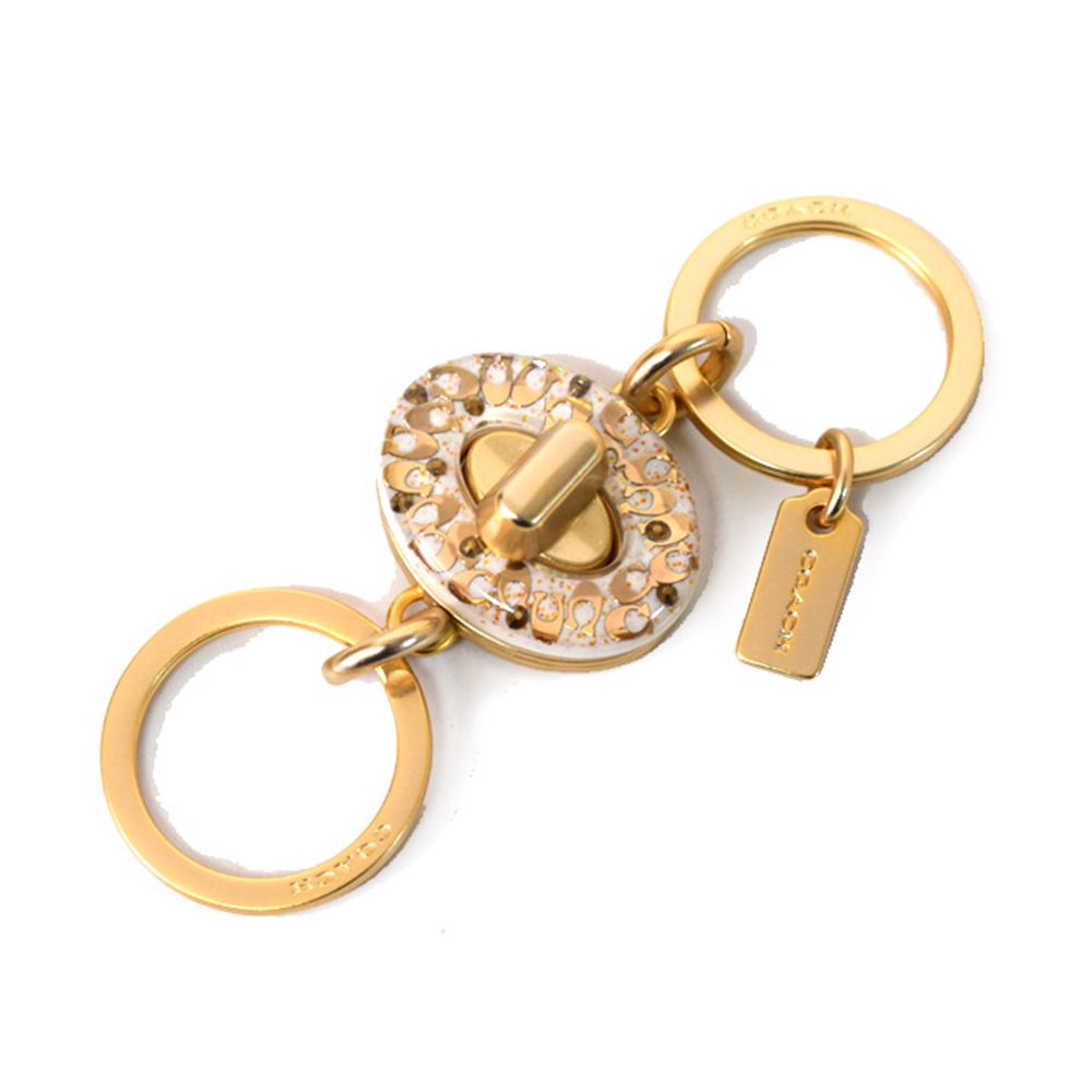 白金雙環鑰匙圈