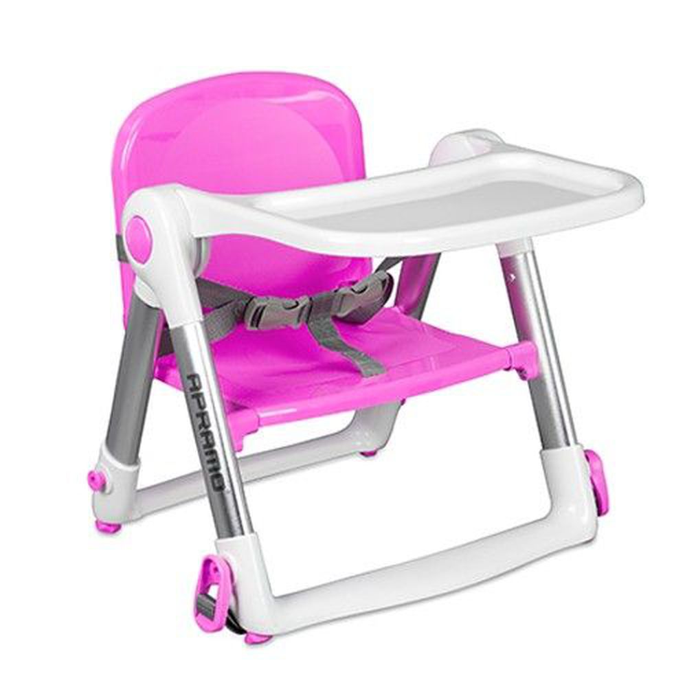 英國 Apramo - 摺疊式兒童餐椅 Flippa Dining Booster-粉紅色-附簡易提袋.坐墊(顏色隨機)