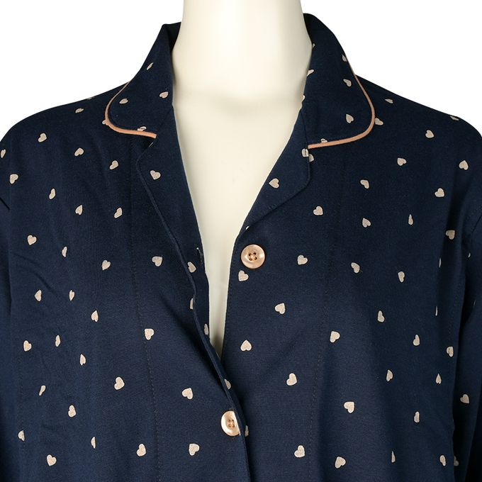 akachan honpo - 長袖家居服-愛心-深藍色 (M~L)