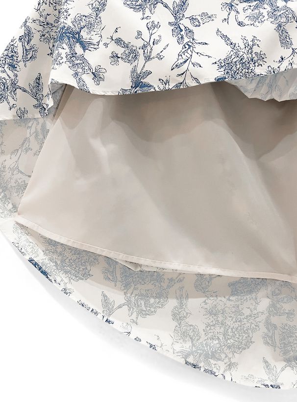 日本 GRL - 前後2WAY扭結印花洋裝-深藍