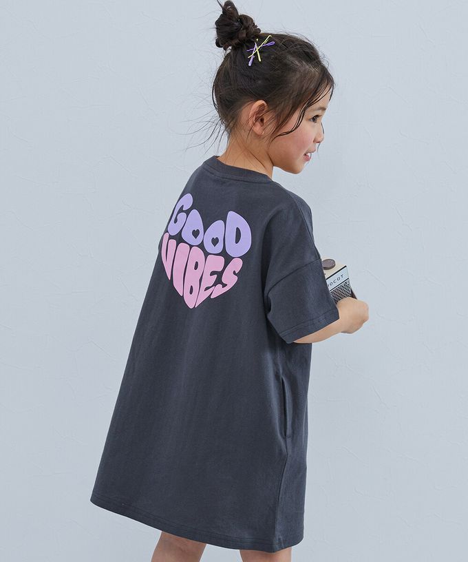 日本 devirock - 100%棉 女孩印花短袖洋裝-不同凡想-薄荷綠