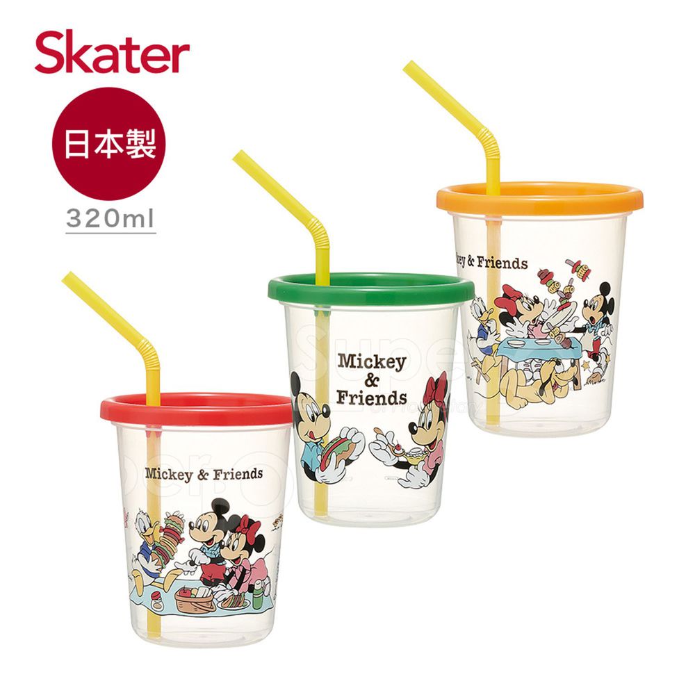日本 SKATER - 日本製3入水杯(320ml)-米奇PICNIC