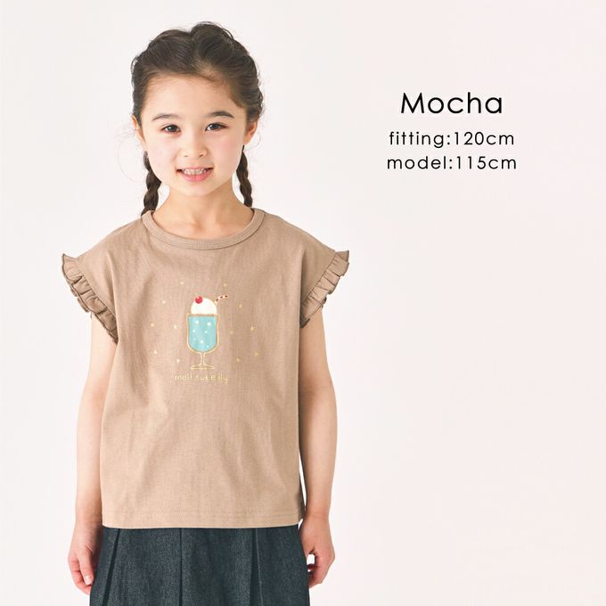 日本 evercloset - 100%棉 閃亮亮聖代短袖上衣-藍紫