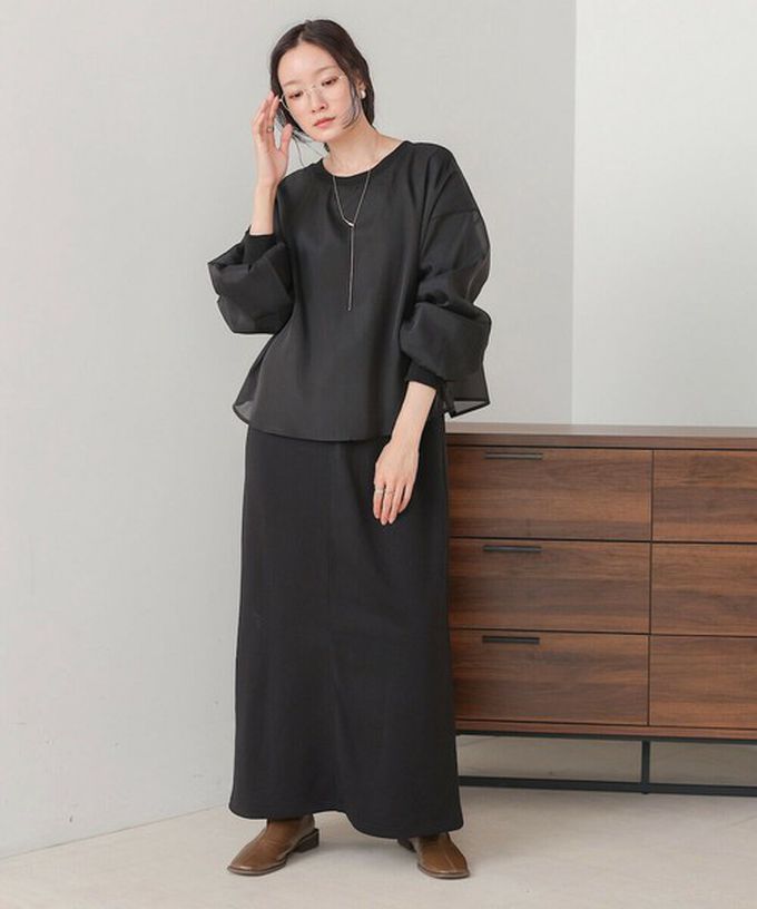 日本 Bab - [穿搭上手]薄紗層次運動風長袖洋裝-淺摩卡