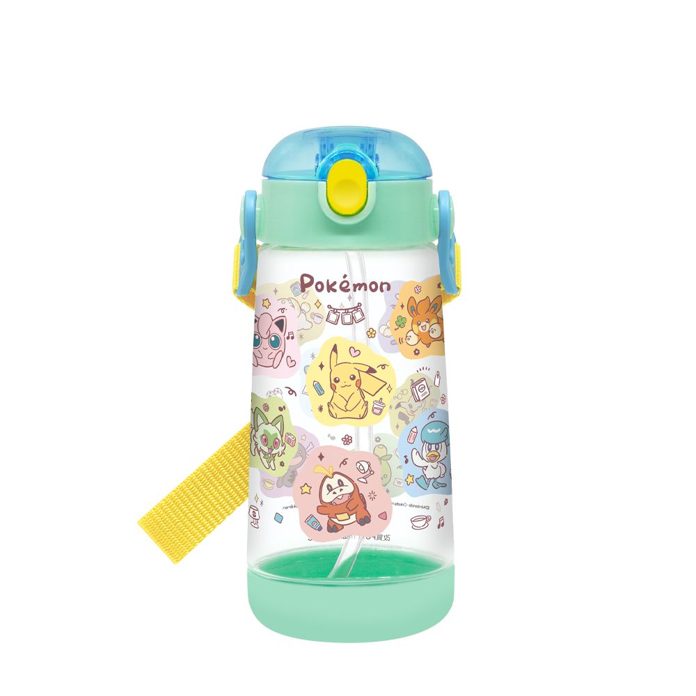 (透明)吸管水壺480ml PET-寶可夢