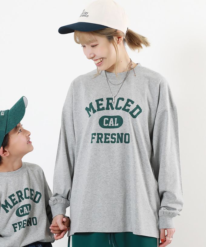 日本 devirock - [大人] 100%棉 定番印花長袖上衣-大學T-淺粉紫