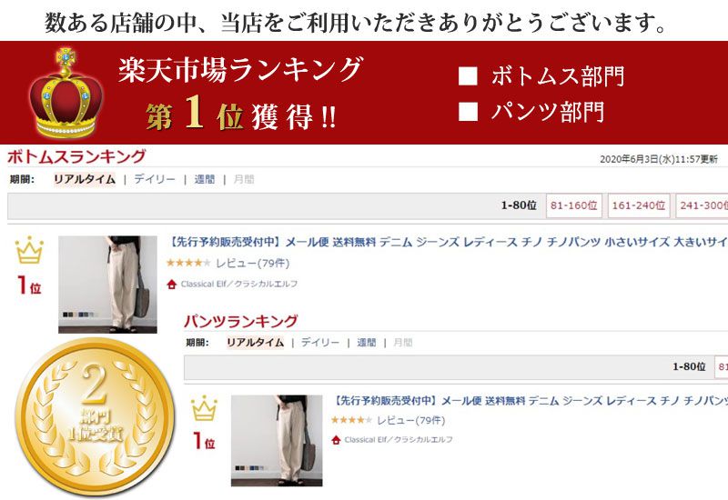 日本 Classical Elf - [熱銷NO.1]  厚磅棉混挺版美腿長褲-丹寧藍