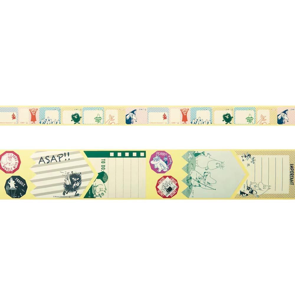 日本千趣會 - 日本製 moomin紙膠帶(留言板/蕾絲二捲不同寬度)-辦公室