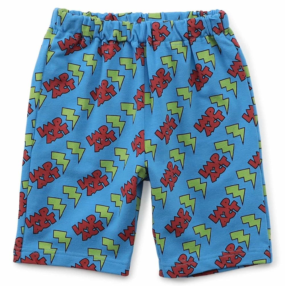 DAISUKI 可愛印花短褲-閃電符號-亮藍