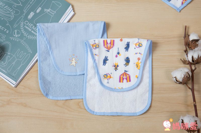 日本 Combi - mini系列-純棉紗布吸汗巾2入-愛心 (F (39x20cm))