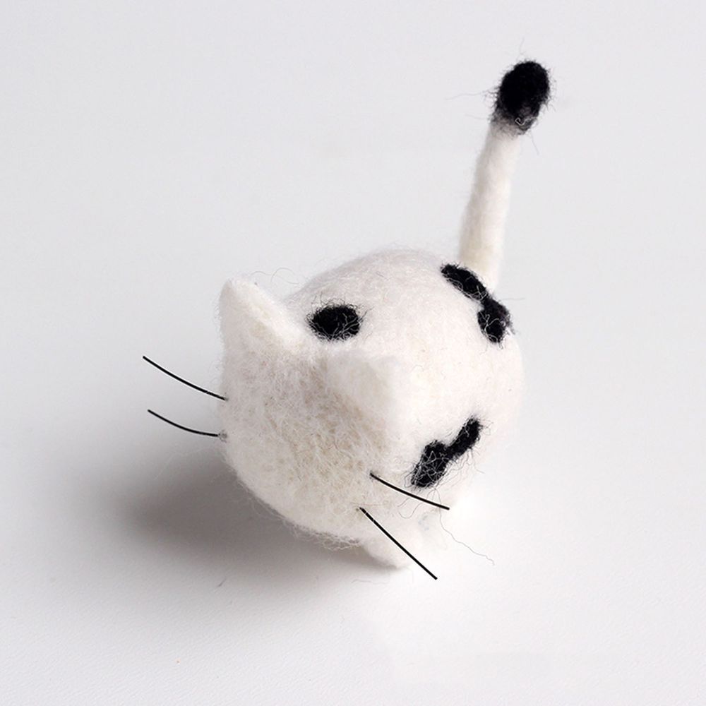 Diy寵物造型羊毛氈戳戳樂材料包-黑白斑點貓咪
