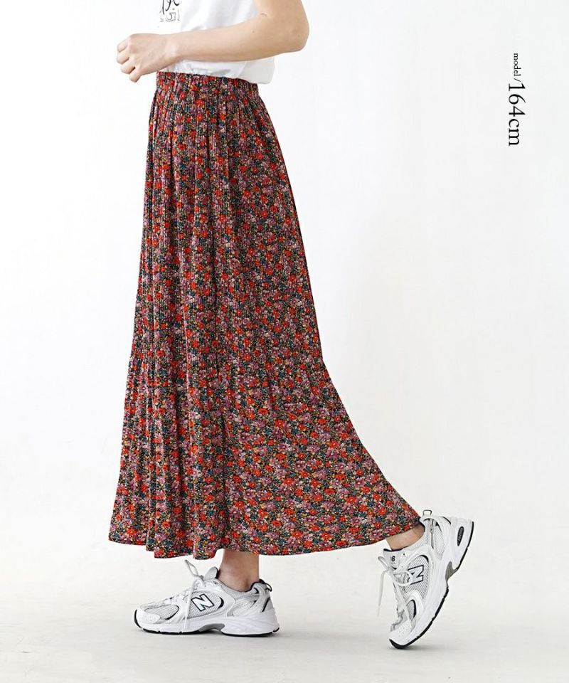 日本 zootie - 昭和復古碎花雪紡長裙-歐風花園