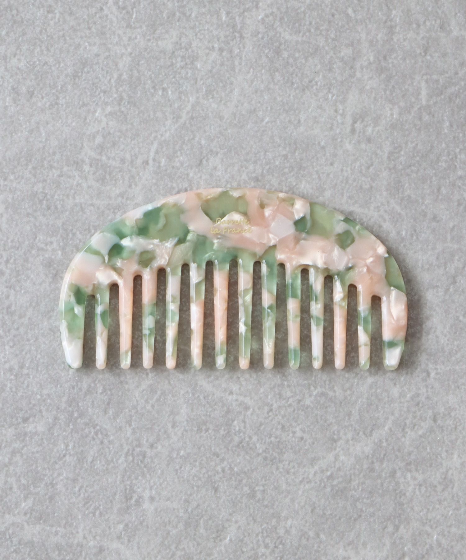 日本 BLUE EAST - 琥珀寶石小扁梳/梳子-粉綠