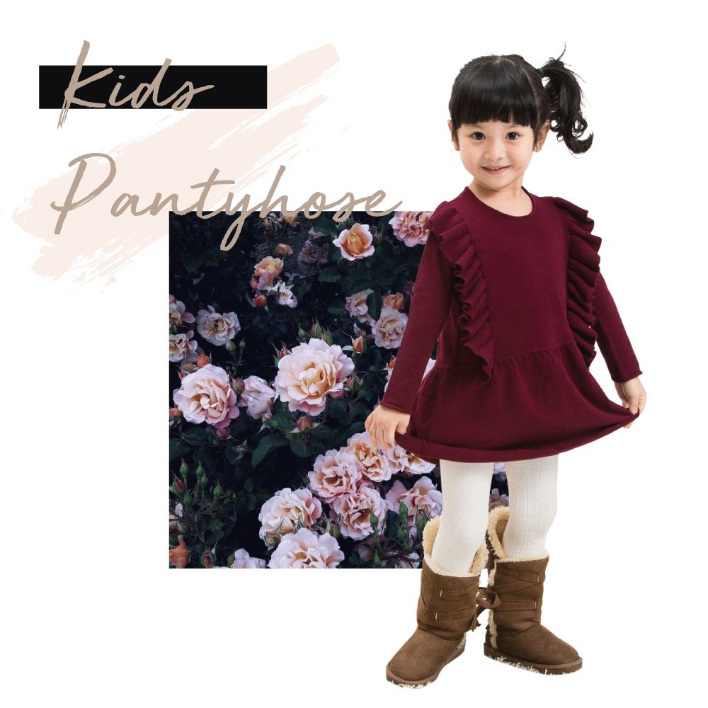 貝柔 Peilou - 女童精梳棉義式對目褲襪-黑色