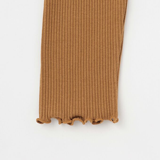 日本 Lycee mine - 彈力荷葉腰圍羅紋合身長褲-象牙白