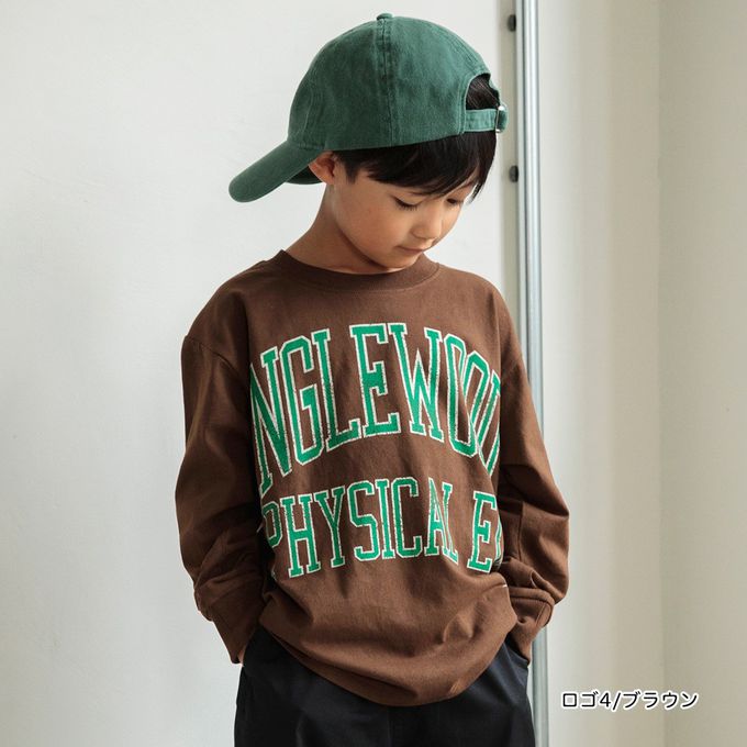 日本 BRANSHES - 100%棉 簡約logo薄長袖上衣-弧線字母-象牙白