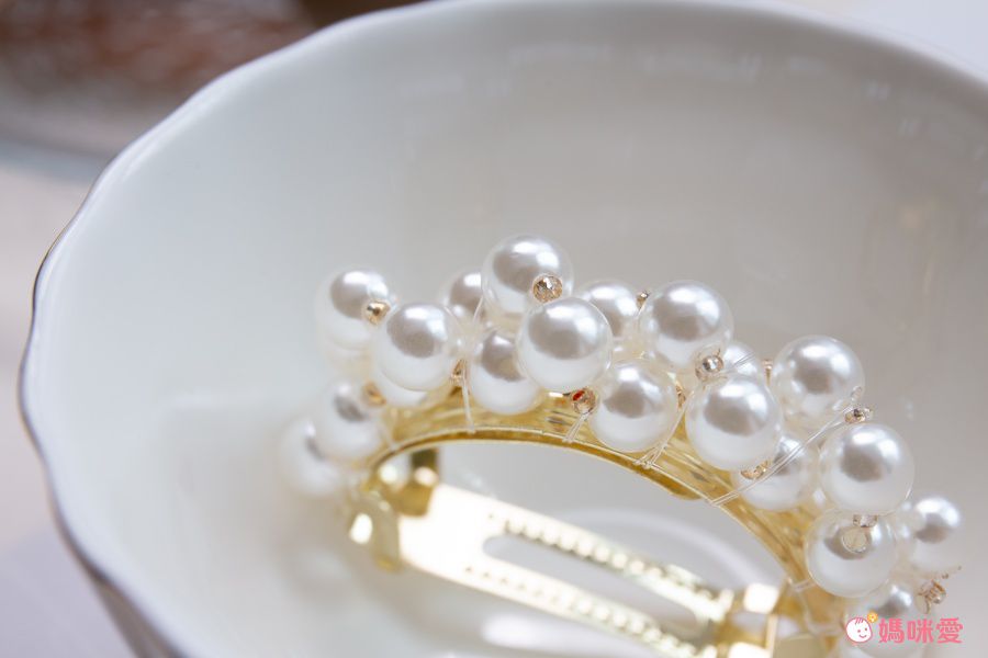 氣質珍珠彈簧夾