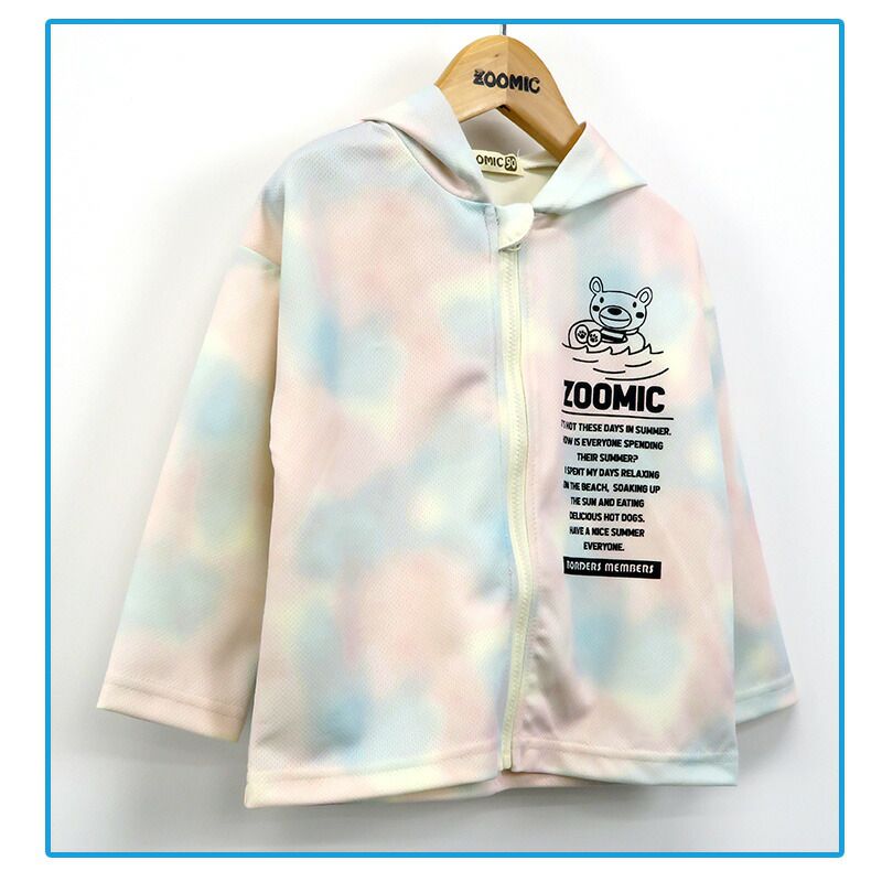 日本 ZOOLAND - 網眼輕量柔軟小耳朵薄外套-粉藍色系