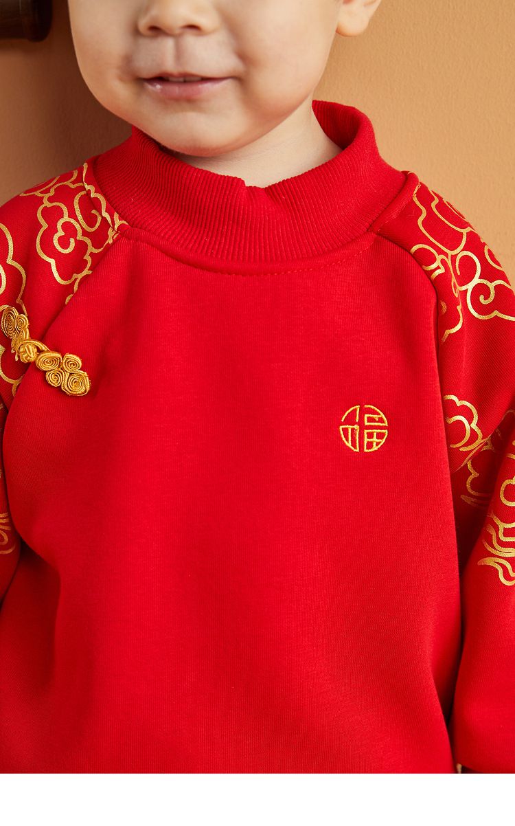 加絨喜氣洋洋連身裙-平安結