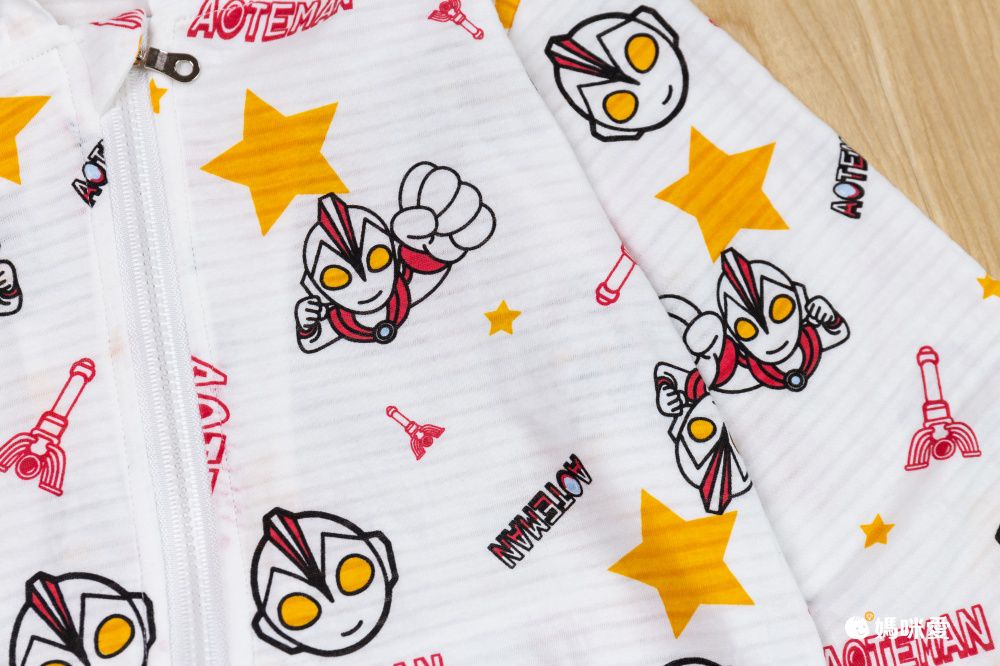 純棉連帽防曬外套-卡通人物-超人力霸王-白色