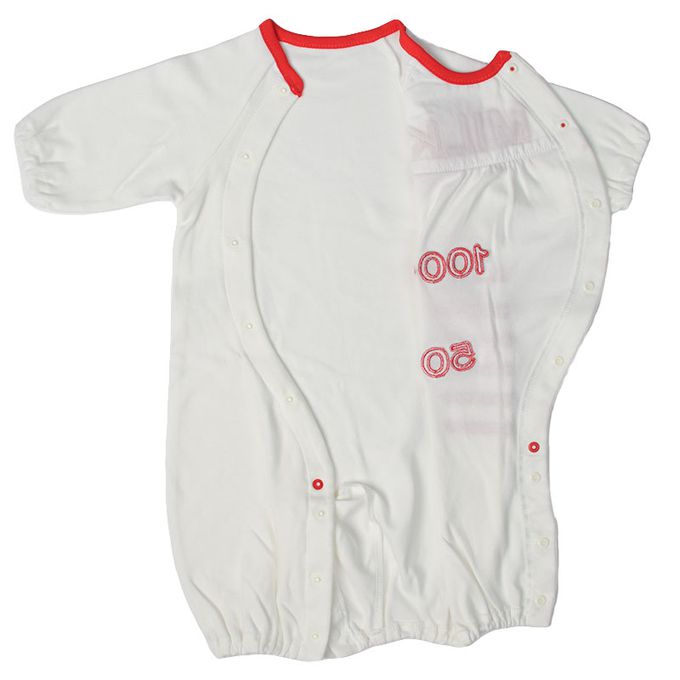 akachan honpo - 長袖造型連身衣-附帽子 奶瓶-紅色 (50~60cm)