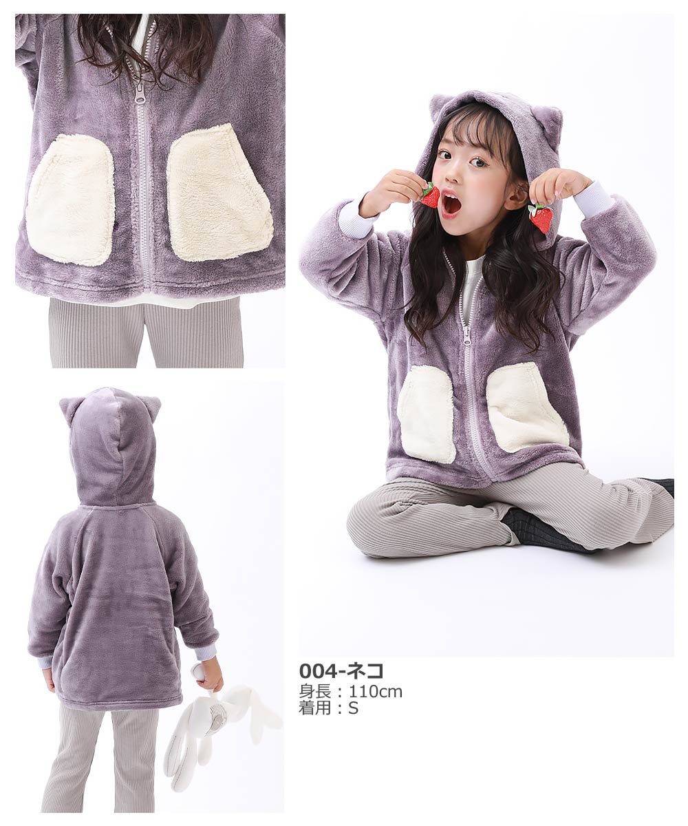 日本 devirock - 聯名款 動物造型毛絨連帽外套-熊貓