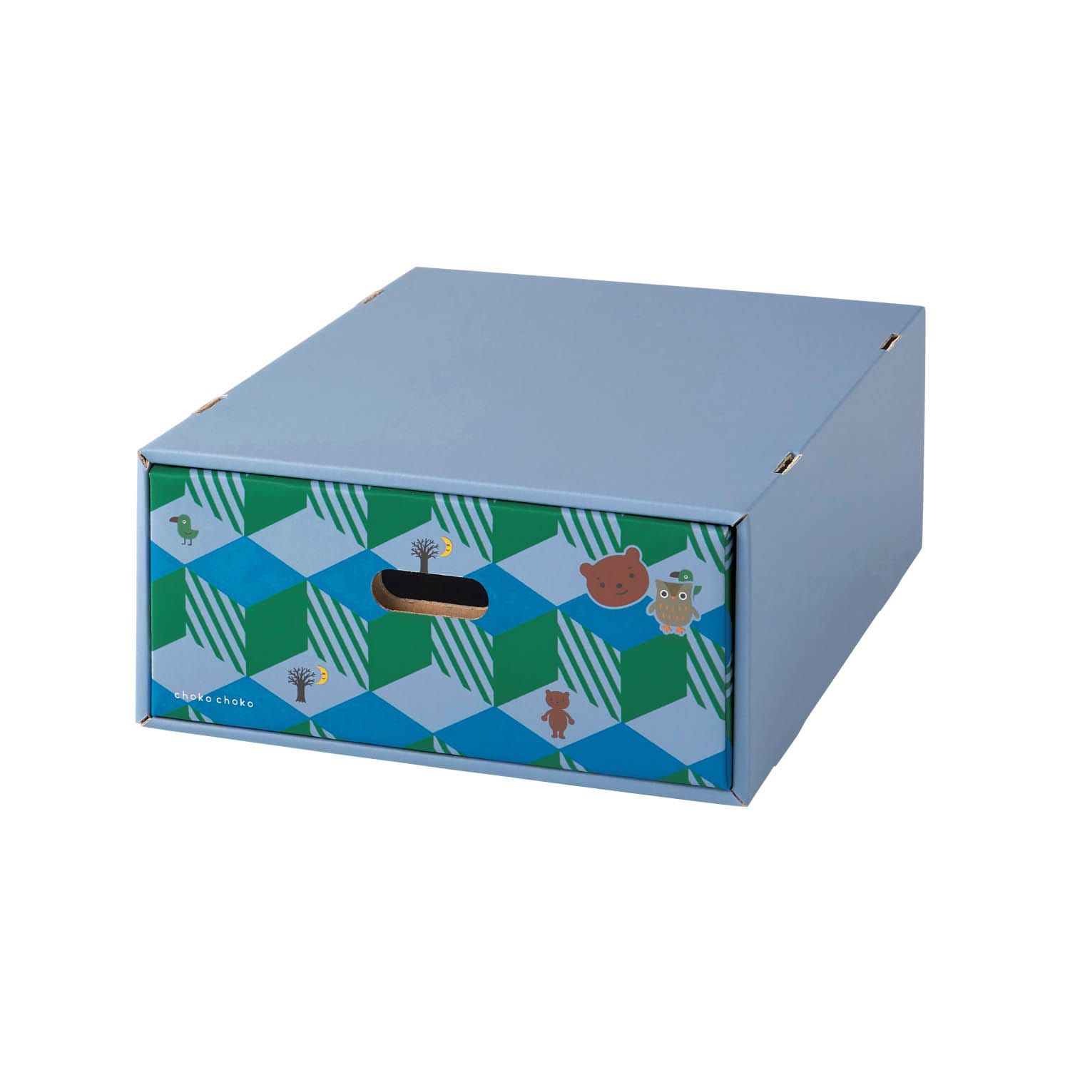 日本千趣會 - 童趣印花可組裝小物收納盒-可愛動物-二格直式 (寬25.5x深34x高24cm)