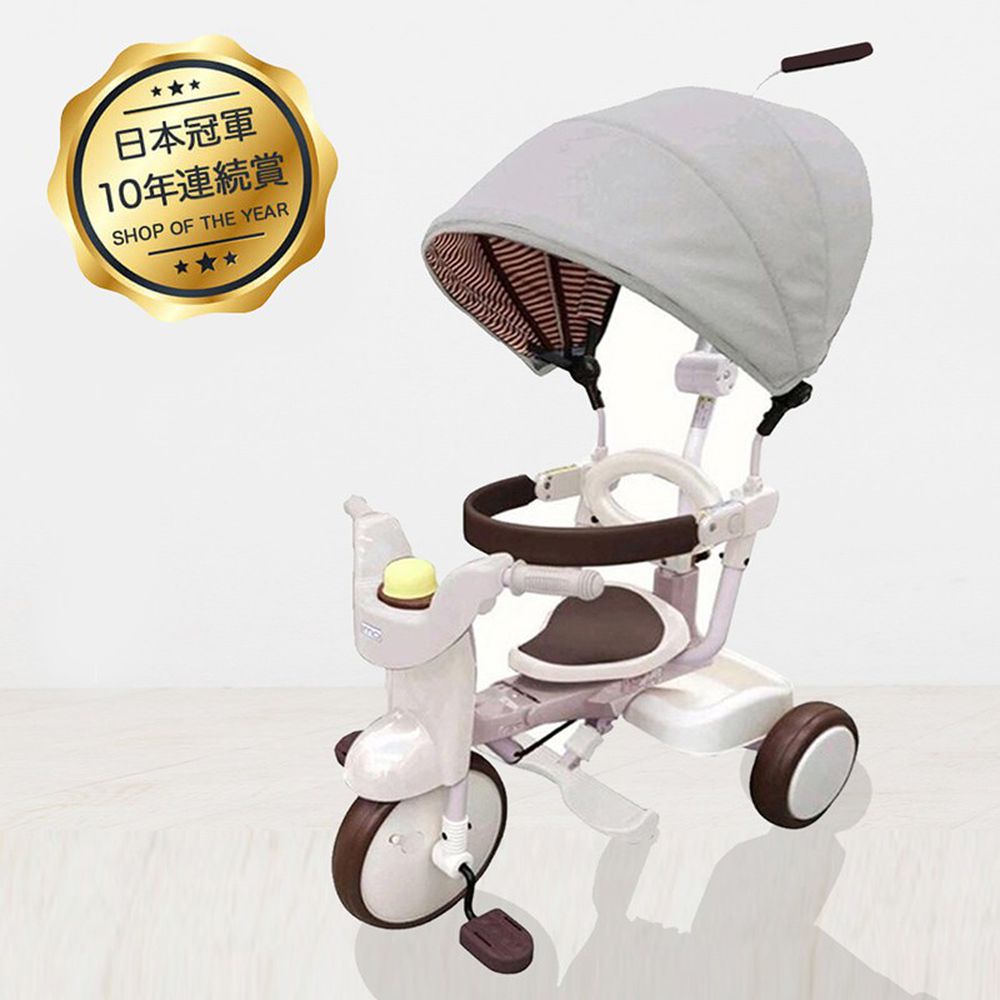 日本iimo - 【遮陽款】兒童三輪車-白