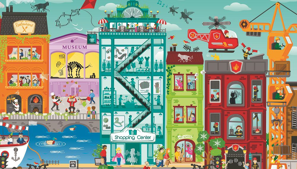 德國 Hape - 動畫城市透視拼圖