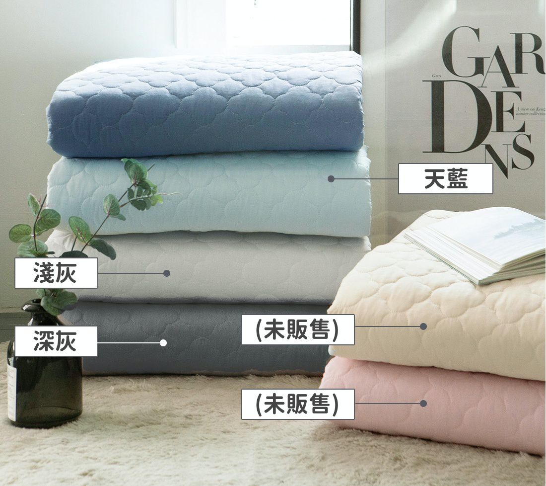 韓國 Prielle - 純棉3層防水墊/保潔墊-溫暖紫花 (Q(150X200cm)-雙人床)