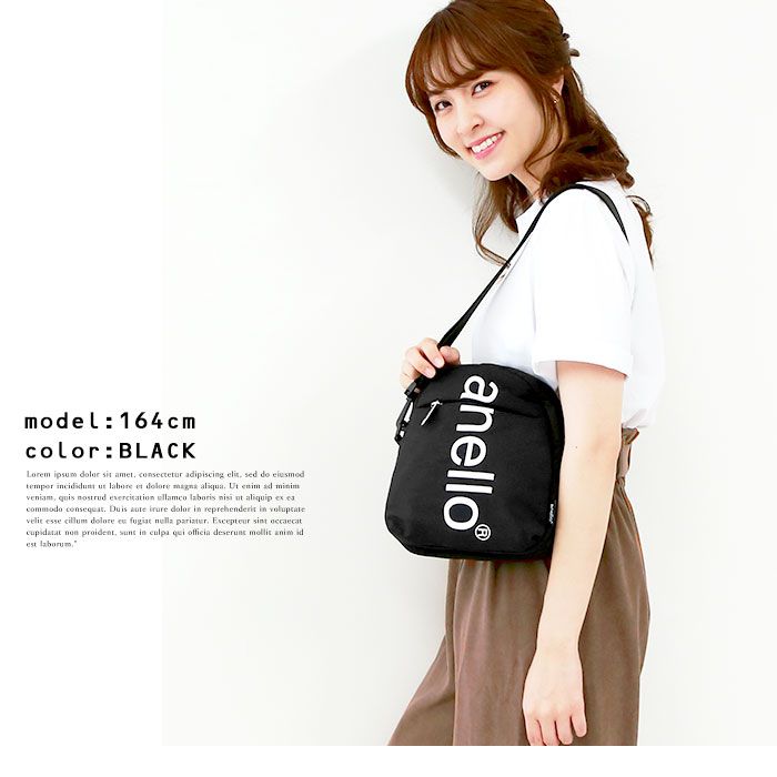 日本 Anello - 大LOGO迷你肩背包-mini小尺寸-NV海軍藍