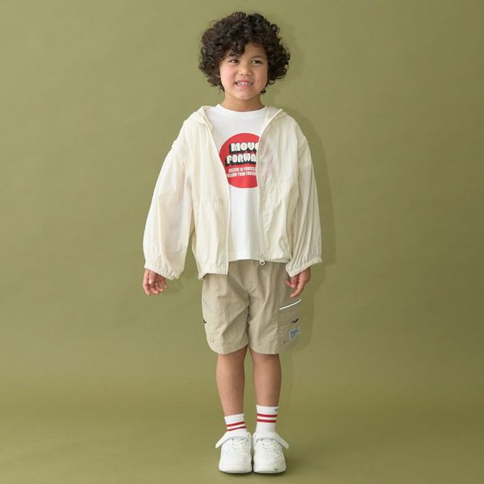 日本 b-ROOM - 2way輕巧尼龍連帽風衣(袖可拆)-炭灰