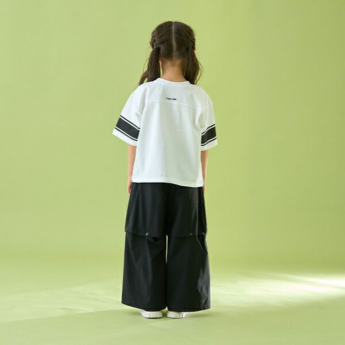 日本 b-ROOM - 正反都OK 落肩線條短袖上衣-白