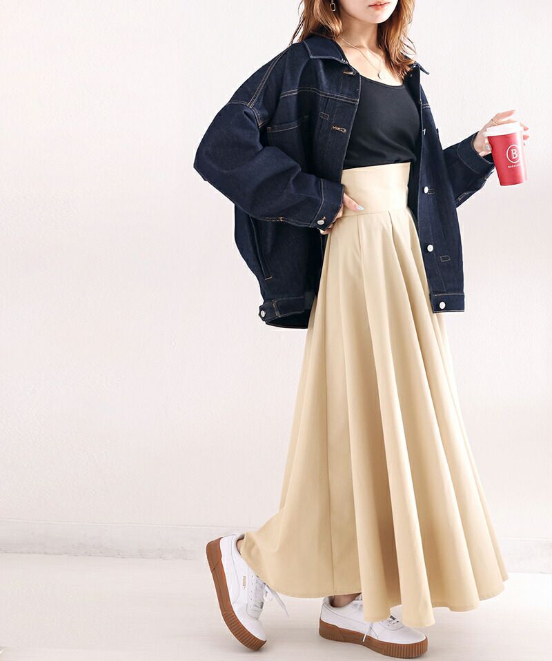 日本 Classical Elf - 百搭收腰設計修身長裙-杏