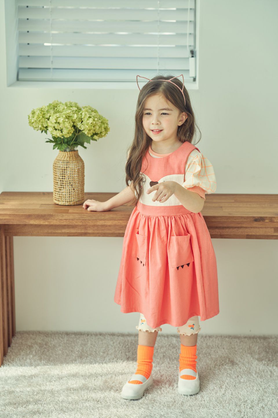 韓國 Mimico - 碧眼狐狸無袖洋裝