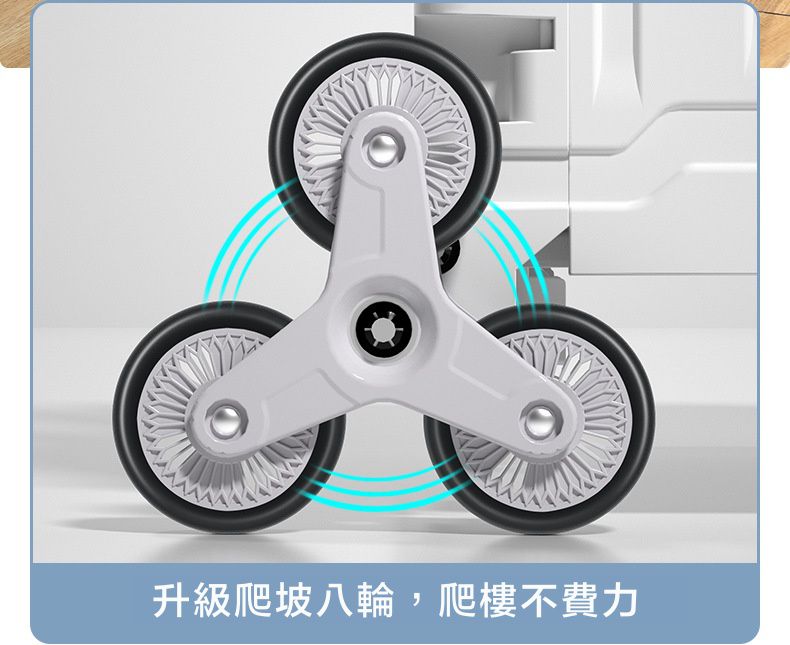 加厚帶蓋升級款可平拉摺疊購物車-8輪爬梯款-綠色