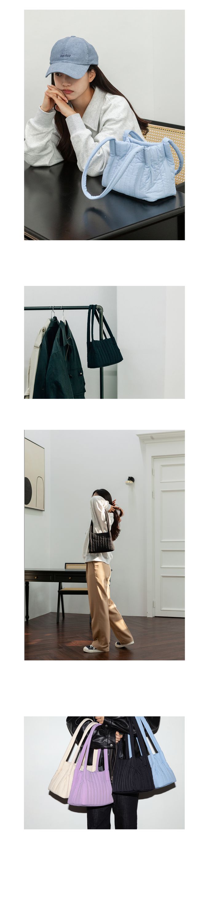 韓國 ithinkso - PUFFY雲朵輕量肩背/手提包-神秘黑 (25X20.5X12CM)