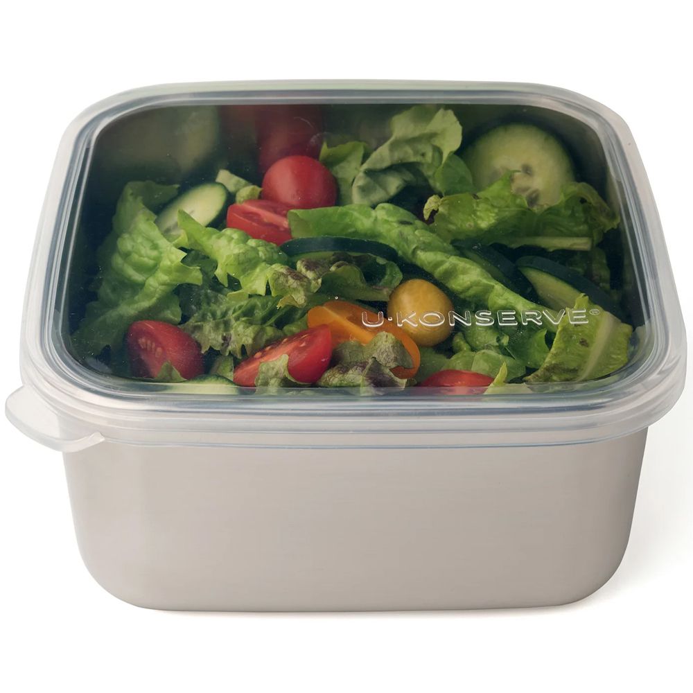 美國 U-Konserve 優康 - 經檢驗食品安全等級 304 不鏽鋼保鮮盒/冷凍盒/便當盒/儲存盒 1500ml-透明