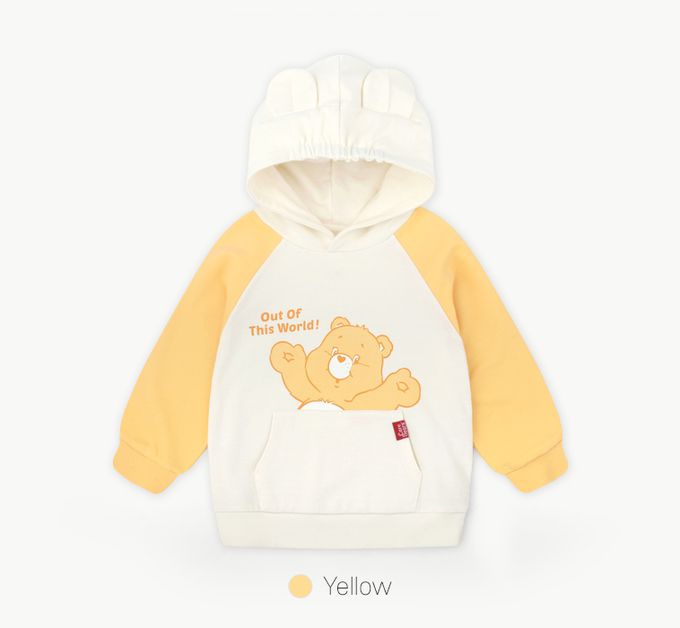 韓國 Care Bears - 聯名款熊熊印耳朵連帽裝飾上衣-黃