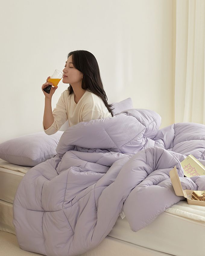 韓國 Maatila - 可水洗M2抗菌防蟎棉花糖棉被-浪漫紫