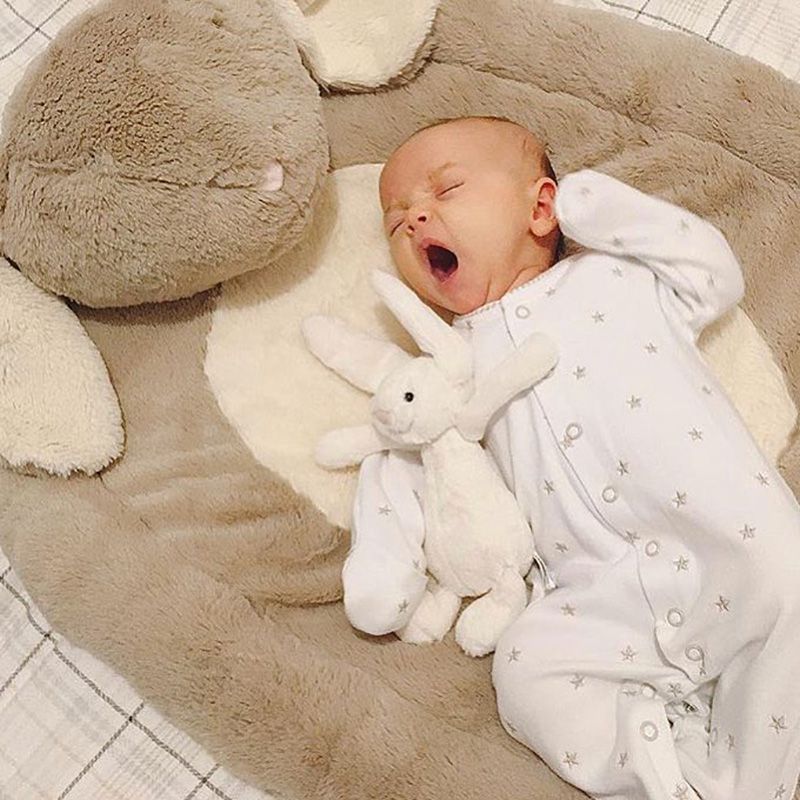 英國 JoJo Maman BeBe - 舒適柔軟長絨毛睡墊/遊戲墊/休息墊-邦妮兔