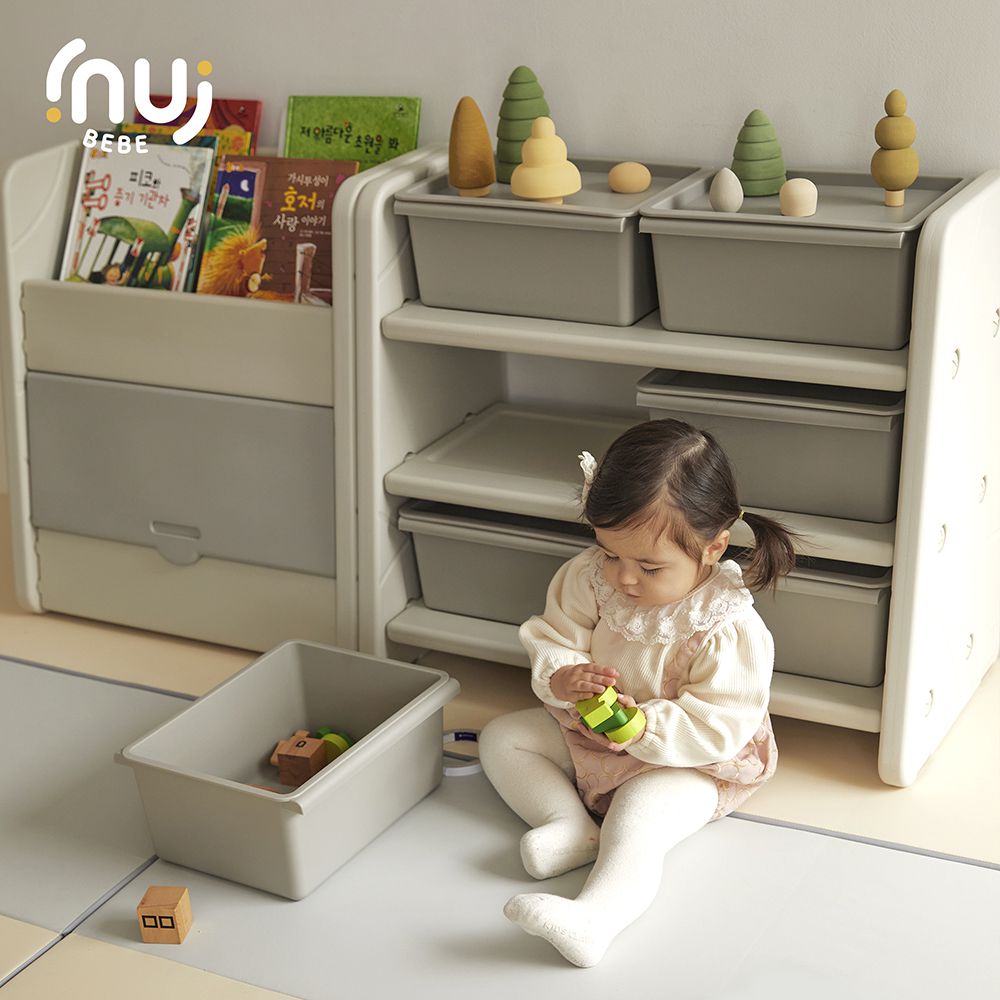 韓國 INUI BEBE - 寶寶無菌收納組(含收納架、霧感收納盒*6、紫外線消毒器*1)-寶貝粉