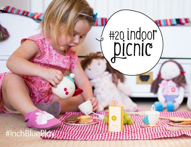 英國Inch Blue - 真皮手工寶寶鞋-水彩花