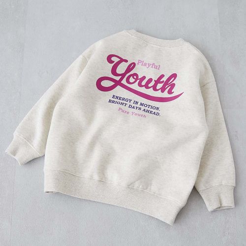 日本 devirock - 熱銷定番 裏起毛落肩大學長袖上衣-Youth-燕麥