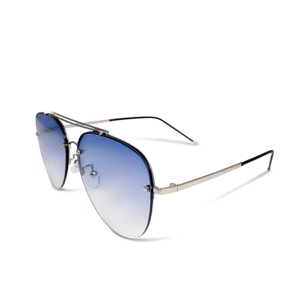 ALEGANT - 韓系天空藍漸層金框飛官款墨鏡│UV400太陽眼鏡
