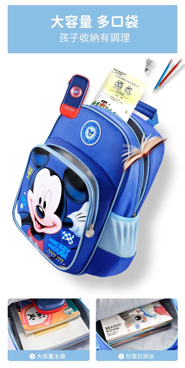 迪士尼減壓防水書包-害羞米妮-玫紅 (適合110-135cm)