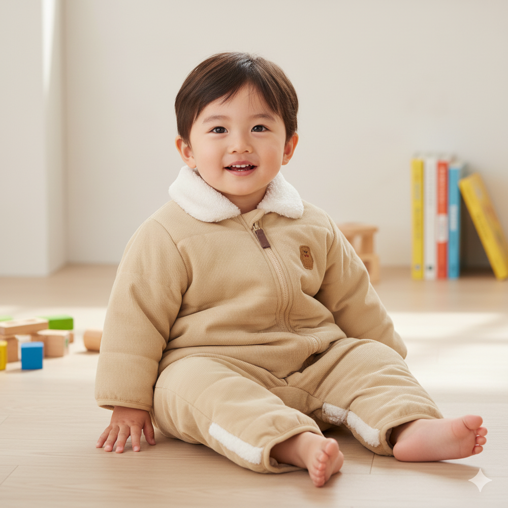 哈倫包屁衣-動物造型屁屁-淺卡其色