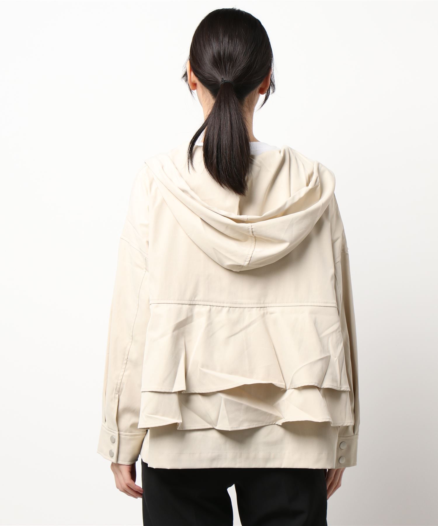 日本 Riche Glamour - 蛋糕層次造型連帽外套-杏