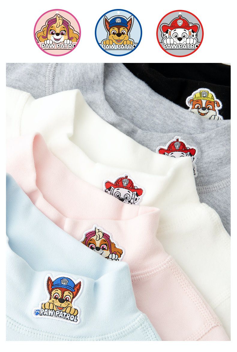 卡通汪汪隊半高領長袖內搭上衣/打底上衣-卡通人物天天-粉色