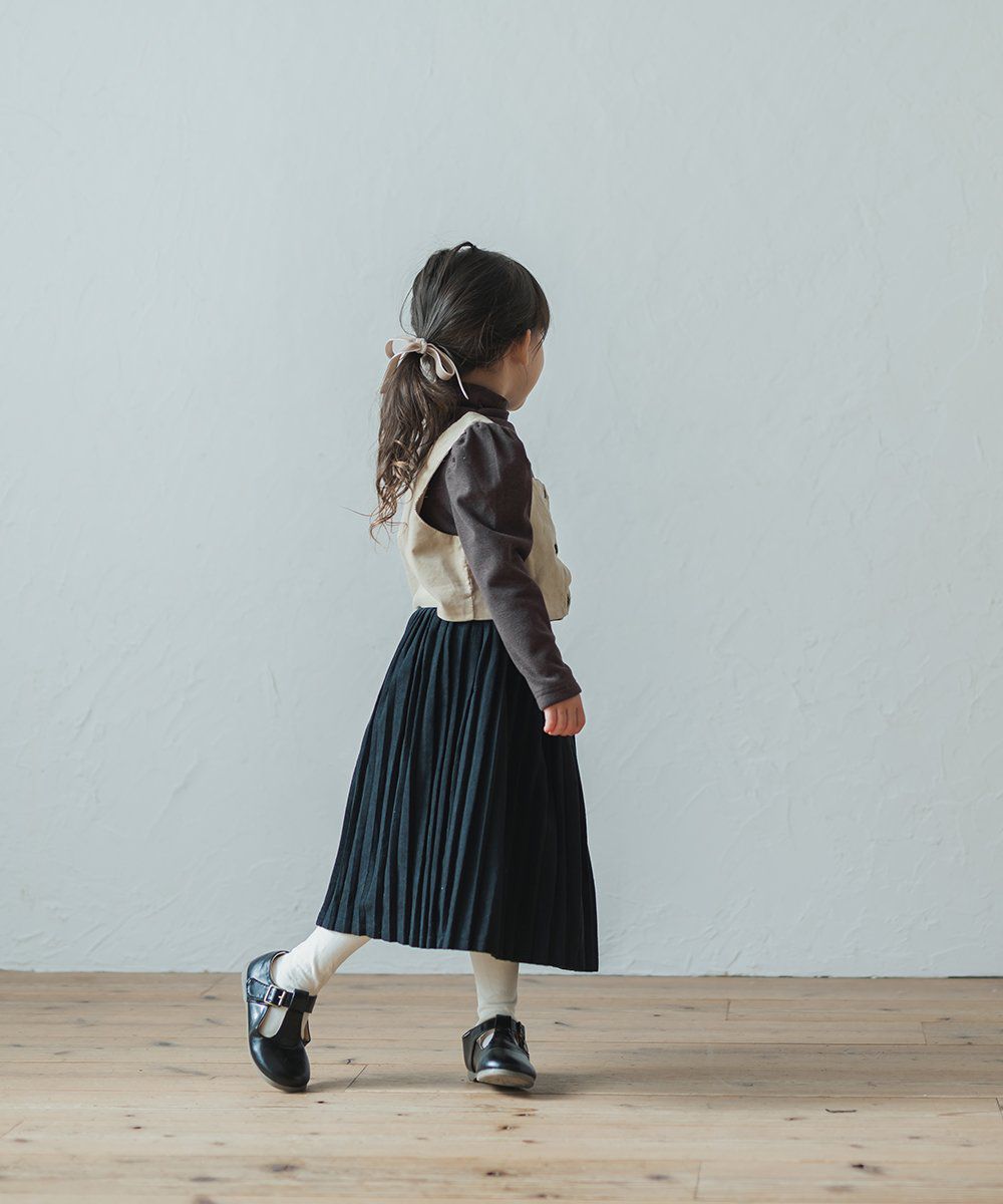 日本 riziere - 鄉村風短版背心X套頭公主肩長袖上衣兩件組-咖啡X米